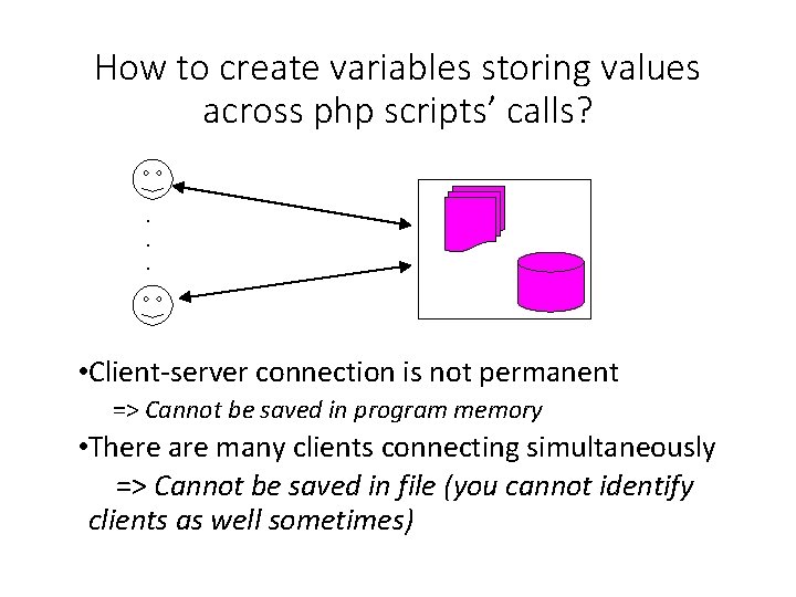How to create variables storing values across php scripts’ calls? . . . •
