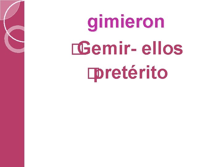 gimieron � Gemir- ellos � pretérito 