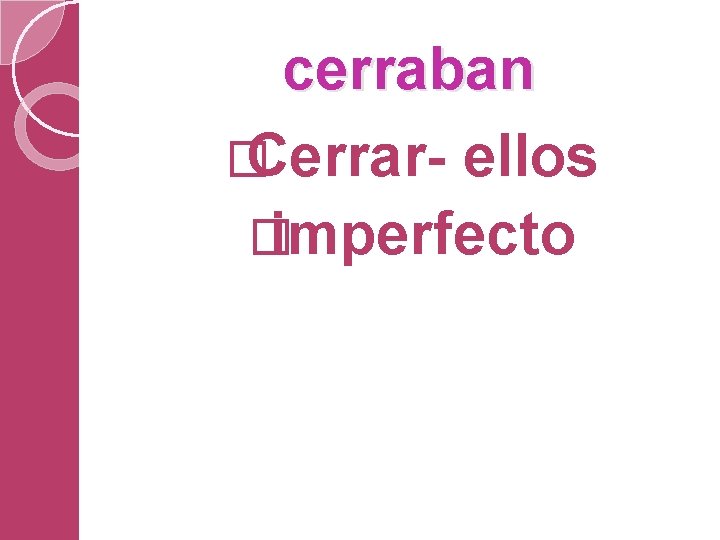 cerraban � Cerrar- ellos � imperfecto 