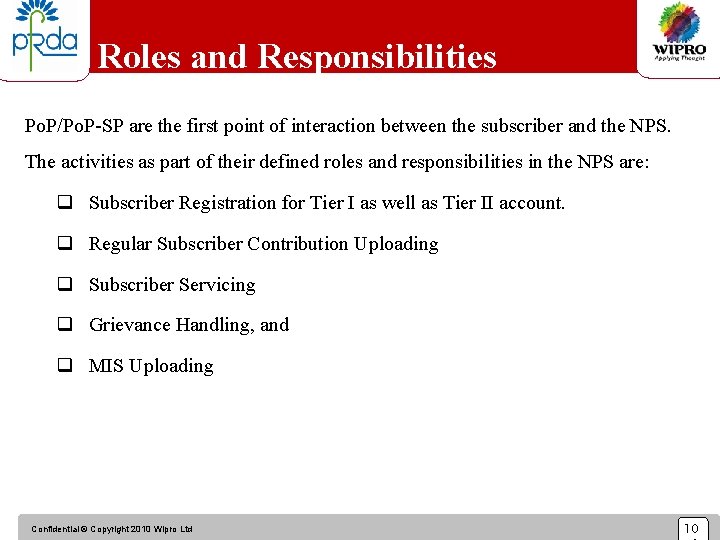 Roles and Responsibilities Po. P/Po. P-SP are the first point of interaction between the