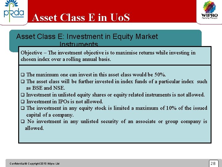 Asset Class E in Uo. S Asset Class E: Investment in Equity Market Instruments