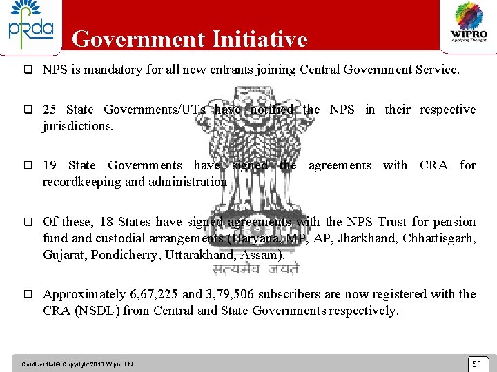 Government Initiative q NPS is mandatory for all new entrants joining Central Government Service.