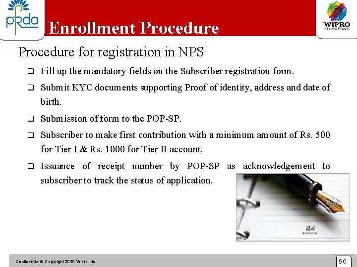 Enrollment Procedure for registration in NPS q Fill up the mandatory fields on the