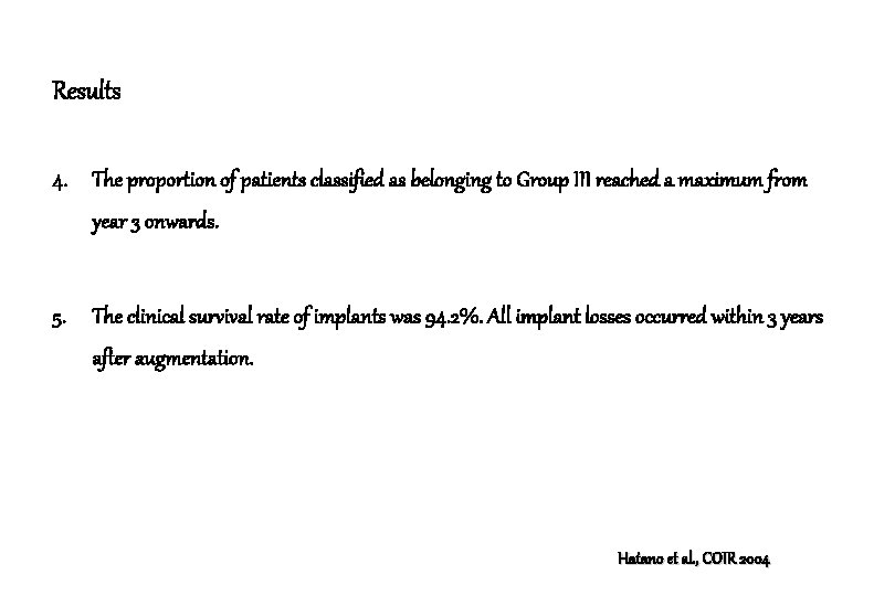 Results 4. The proportion of patients classified as belonging to Group III reached a