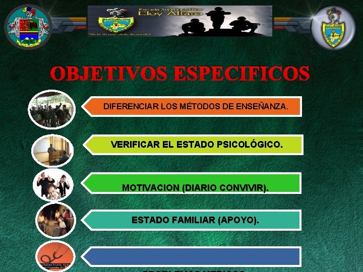 OBJETIVOS ESPECIFICOS DIFERENCIAR LOS MÉTODOS DE ENSEÑANZA. VERIFICAR EL ESTADO PSICOLÓGICO. MOTIVACION (DIARIO CONVIVIR).