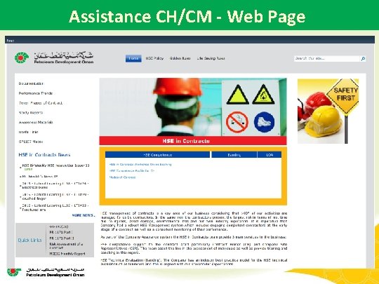 Assistance CH/CM - Web Page 