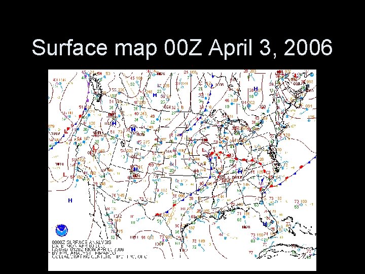 Surface map 00 Z April 3, 2006 