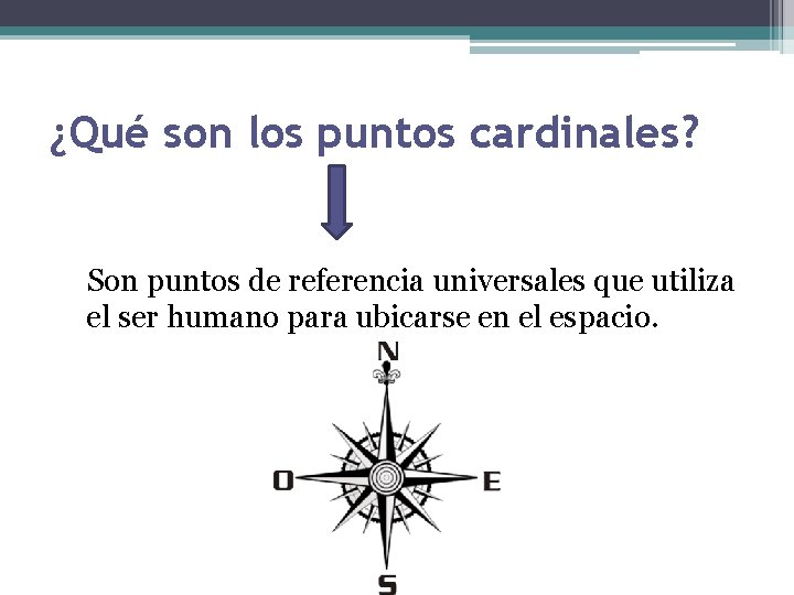 ¿Qué son los puntos cardinales? Son puntos de referencia universales que utiliza el ser
