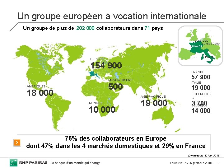 Un groupe européen à vocation internationale Un groupe de plus de 202 000 collaborateurs