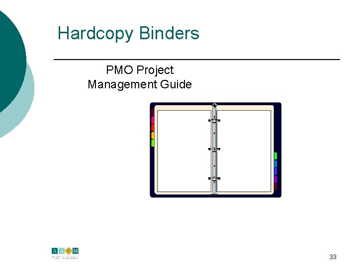 Hardcopy Binders PMO Project Management Guide 33 