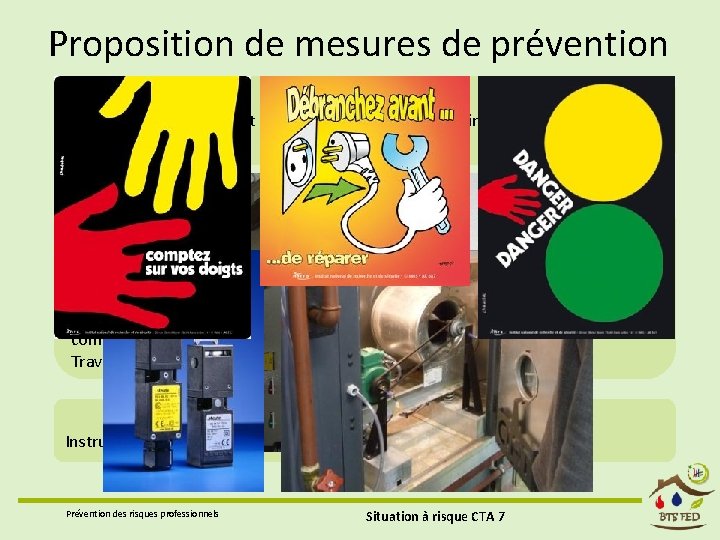 Proposition de mesures de prévention Prévention intrinsèque Consigner électriquement la centrale de traitement d’air