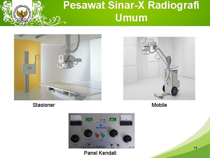 Pesawat Sinar-X Radiografi Umum Stasioner Mobile • 4 Panel Kendali 