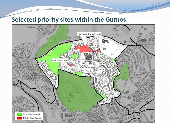 Selected priority sites within the Gurnos Ward action plans 