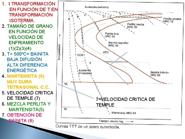 1. t TRANSFORMACIÓN EN FUNCIÓN DE T EN TRANSFORMACIÓN ISOTERMA. 2. TAMAÑO DE GRANO