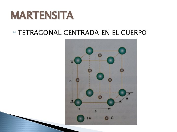 MARTENSITA TETRAGONAL CENTRADA EN EL CUERPO 