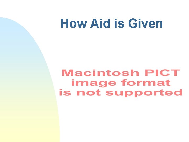 How Aid is Given 