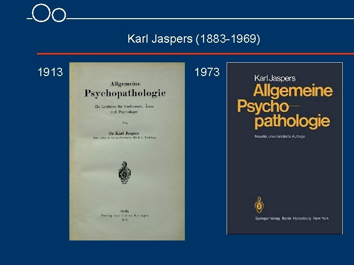  Karl Jaspers (1883 1969) 1913 1973 