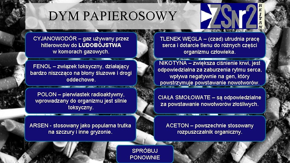 DYM PAPIEROSOWY CYJANOWODÓR – gaz używany przez hitlerowców do LUDOBÓJSTWA w komorach gazowych. TLENEK