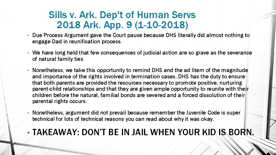 Sills v. Ark. Dep't of Human Servs 2018 Ark. App. 9 (1 -10 -2018)