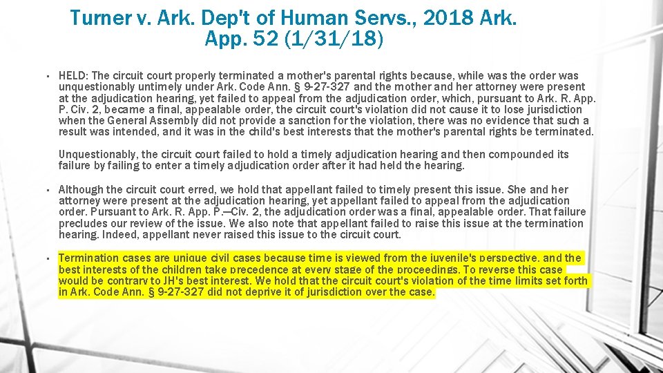 Turner v. Ark. Dep't of Human Servs. , 2018 Ark. App. 52 (1/31/18) •
