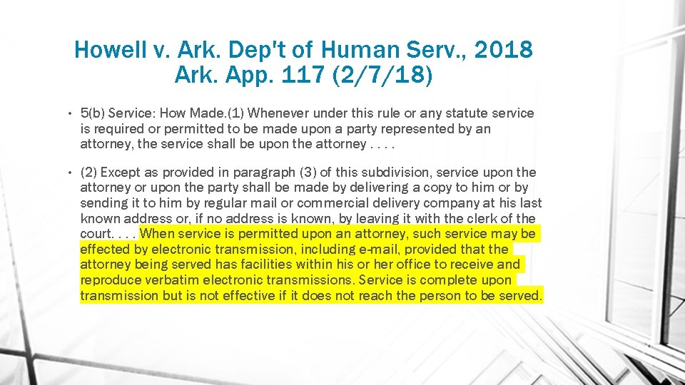 Howell v. Ark. Dep't of Human Serv. , 2018 Ark. App. 117 (2/7/18) •