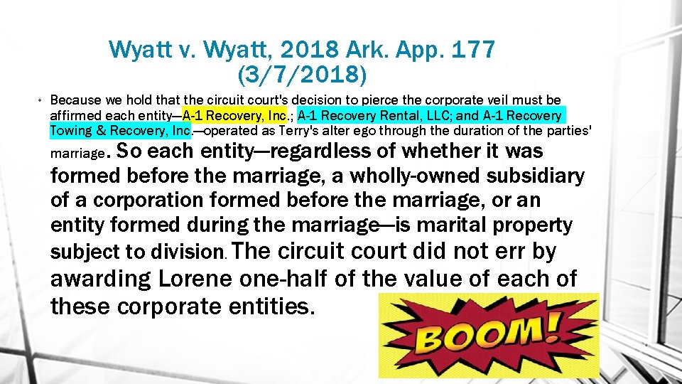 Wyatt v. Wyatt, 2018 Ark. App. 177 (3/7/2018) • Because we hold that the