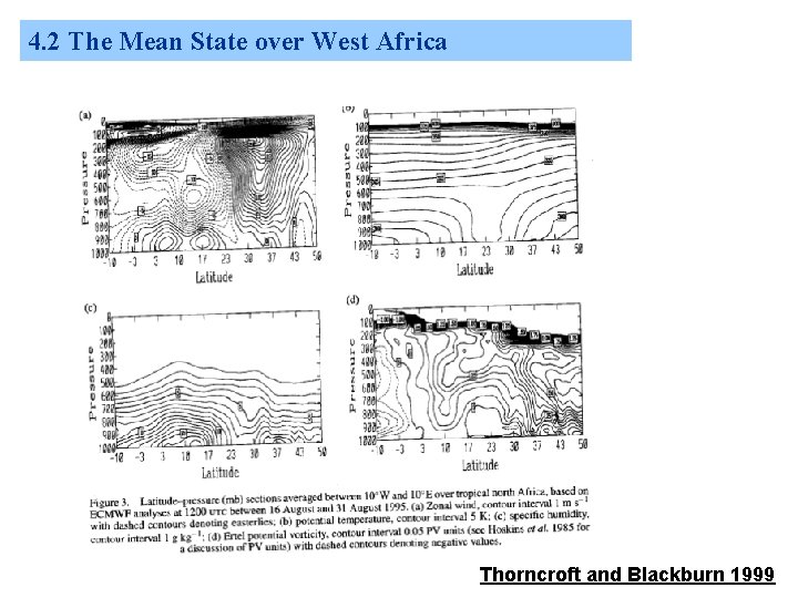 4. 2 The Mean State over West Africa Thorncroft and Blackburn 1999 