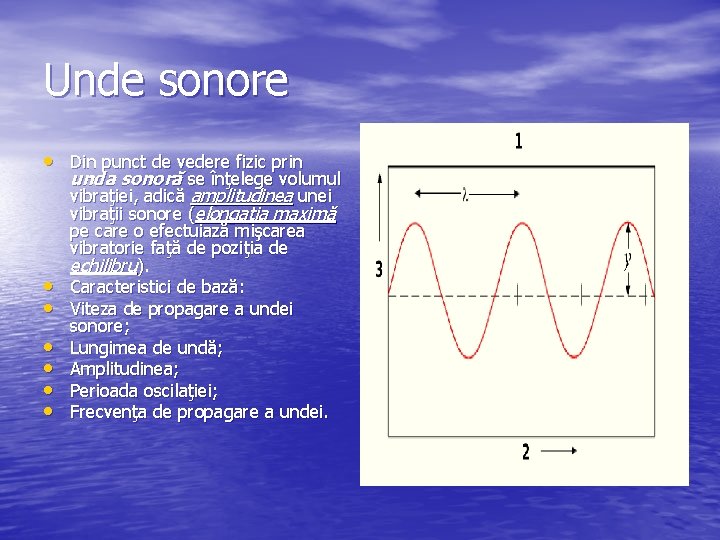 Unde sonore • Din punct de vedere fizic prin unda sonoră se înţelege volumul