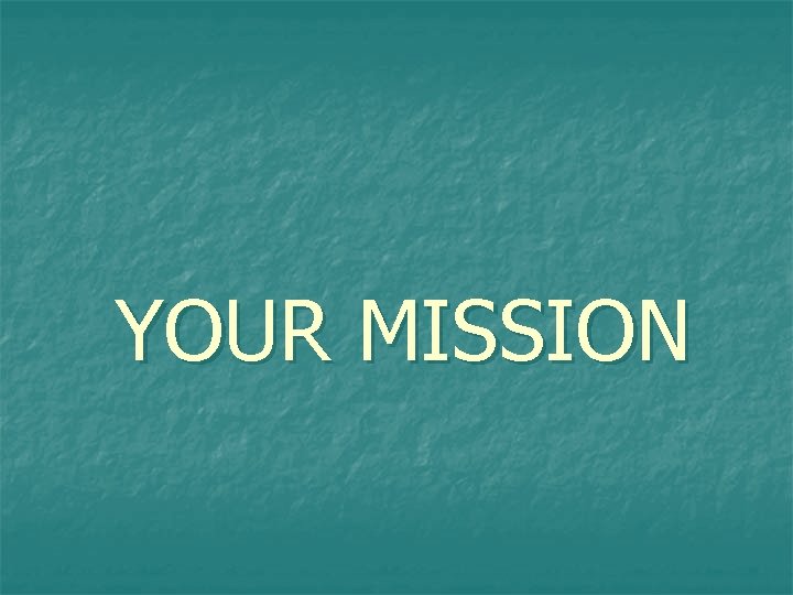 YOUR MISSION 