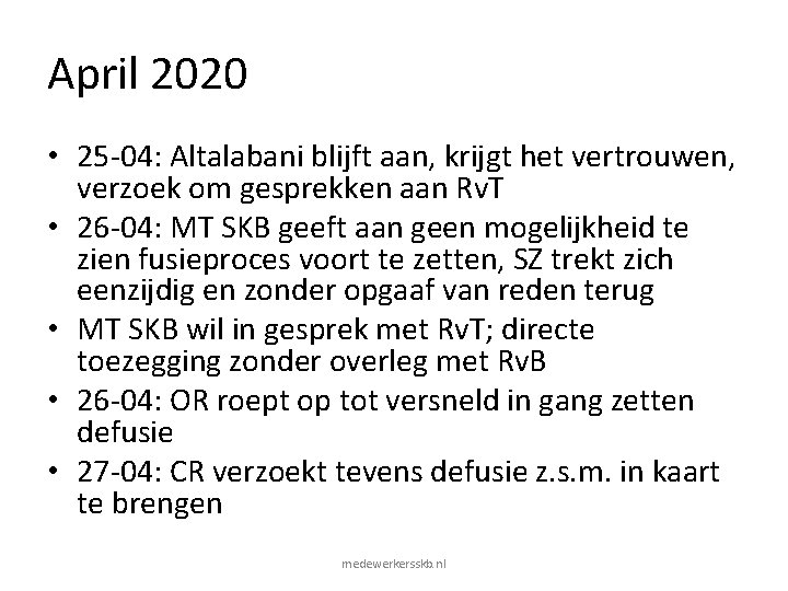April 2020 • 25 -04: Altalabani blijft aan, krijgt het vertrouwen, verzoek om gesprekken April 2020 • 25 -04: Altalabani blijft aan, krijgt het vertrouwen, verzoek om gesprekken