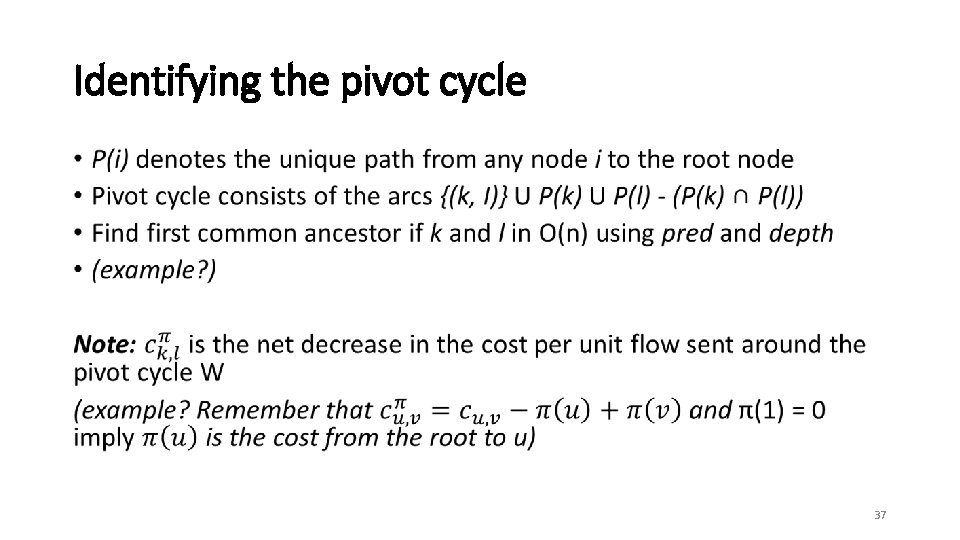 Identifying the pivot cycle • 37 