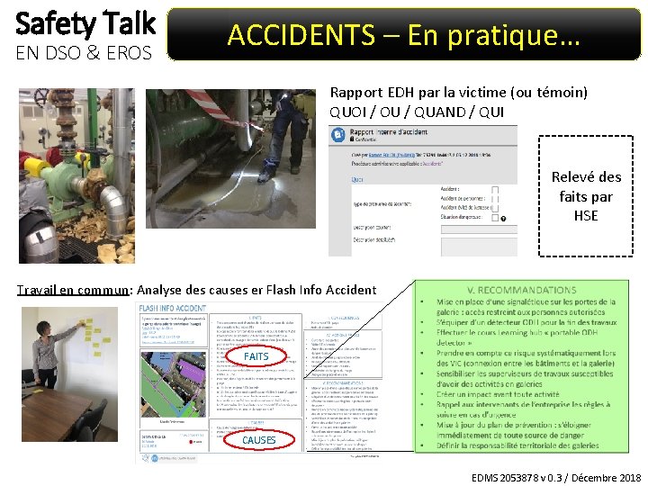 Safety Talk EN DSO & EROS ACCIDENTS – En pratique… Rapport EDH par la