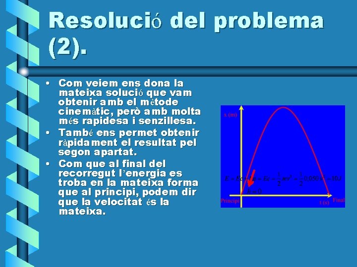 Resolució del problema (2). • Com veiem ens dona la mateixa solució que vam Resolució del problema (2). • Com veiem ens dona la mateixa solució que vam