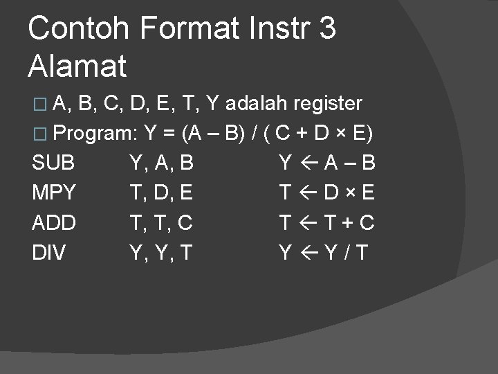 Contoh Format Instr 3 Alamat � A, B, C, D, E, T, Y adalah