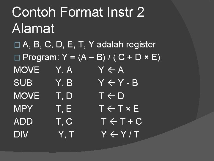 Contoh Format Instr 2 Alamat � A, B, C, D, E, T, Y adalah