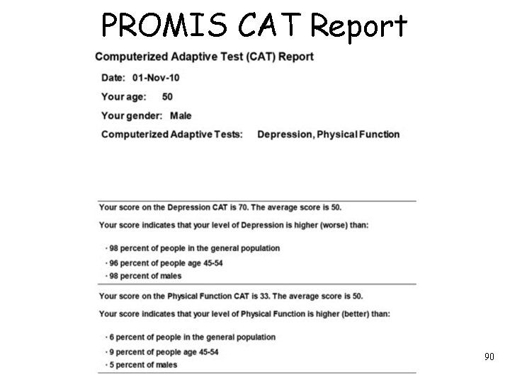 PROMIS CAT Report 90 