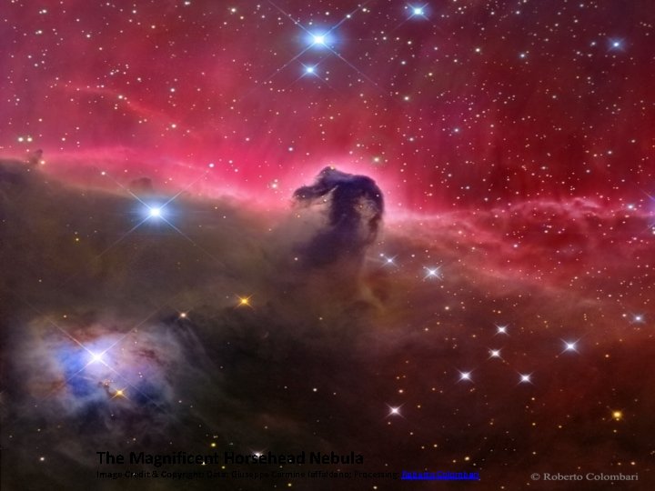 The Magnificent Horsehead Nebula Image Credit & Copyright: Data: Giuseppe Carmine Iaffaldano; Processing: Roberto
