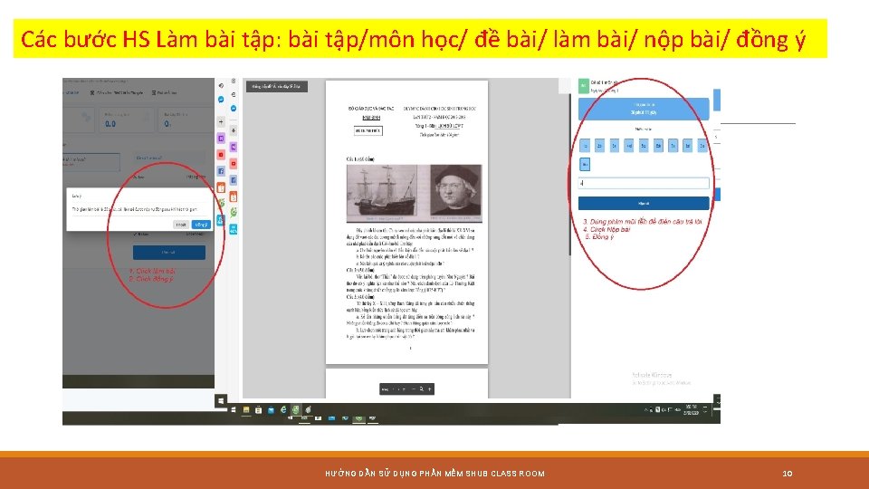 Các bước HS Làm bài tập: bài tập/môn học/ đề bài/ làm bài/ nộp