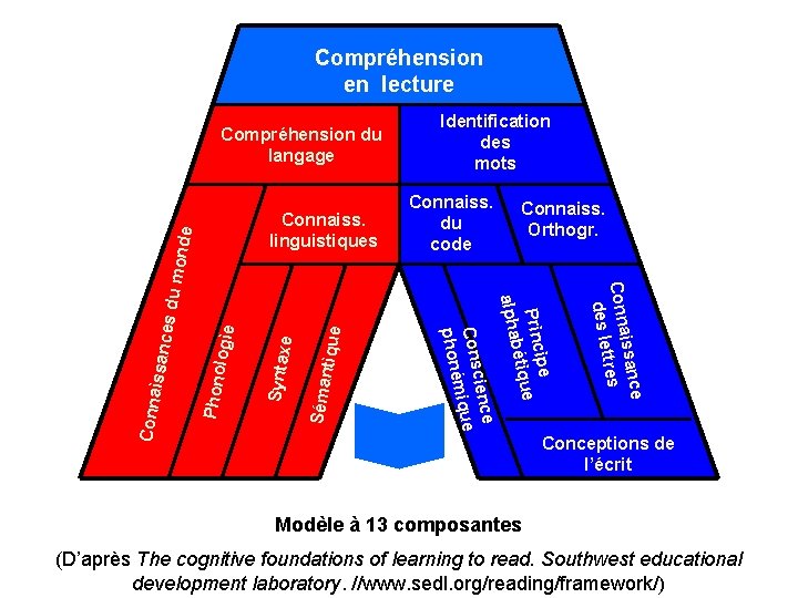 Compréhension en lecture tique Séman xe Synta logie Phono issanc Connaiss. du code Connaiss.