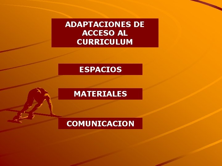 ADAPTACIONES DE ACCESO AL CURRICULUM ESPACIOS MATERIALES COMUNICACION 