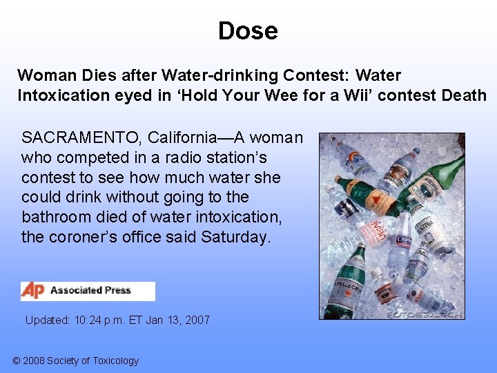 Dose Woman Dies after Water-drinking Contest: Water Intoxication eyed in ‘Hold Your Wee for