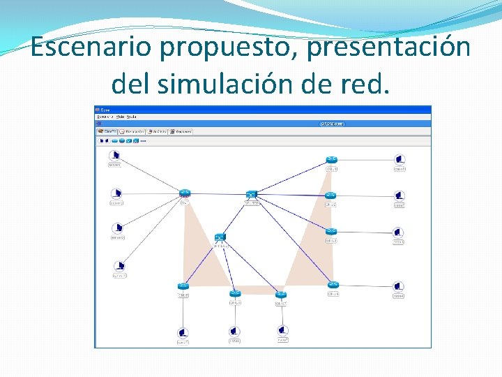 Escenario propuesto, presentación del simulación de red. 