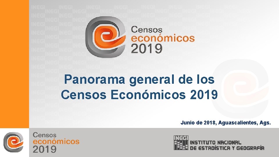 Panorama general de los Censos Económicos 2019 Junio de 2018, Aguascalientes, Ags. Panorama general de los Censos Económicos 2019 Junio de 2018, Aguascalientes, Ags.