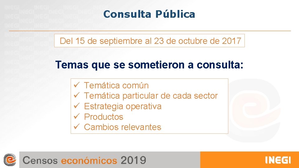 Consulta Pública Del 15 de septiembre al 23 de octubre de 2017 Temas que Consulta Pública Del 15 de septiembre al 23 de octubre de 2017 Temas que