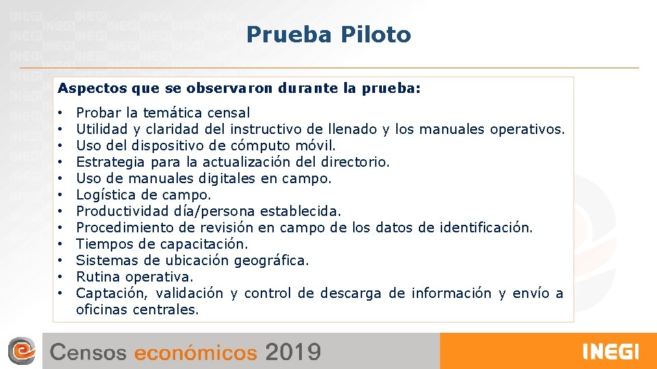 Prueba Piloto Aspectos que se observaron durante la prueba: • • • Probar la Prueba Piloto Aspectos que se observaron durante la prueba: • • • Probar la
