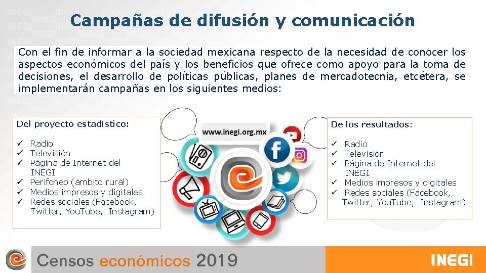 Campañas de difusión y comunicación Con el fin de informar a la sociedad mexicana Campañas de difusión y comunicación Con el fin de informar a la sociedad mexicana