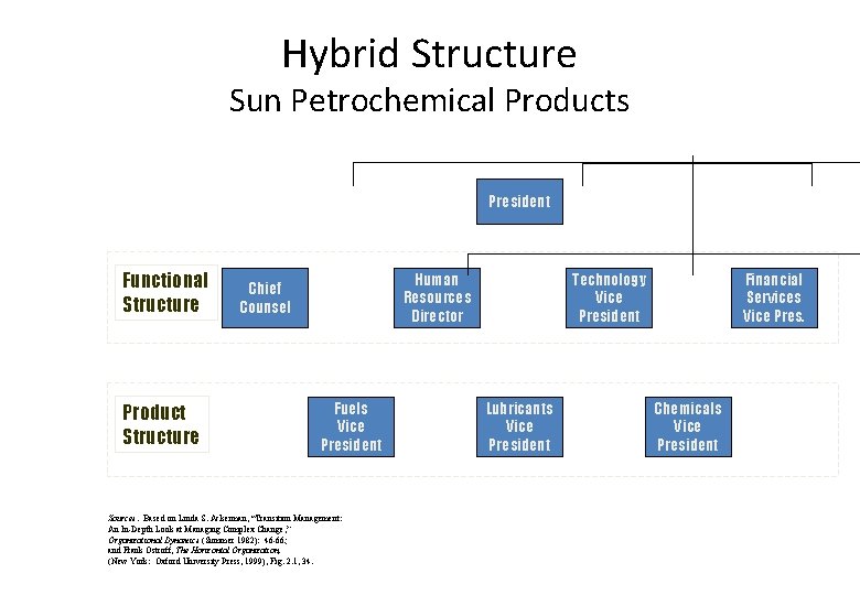 Hybrid Structure Sun Petrochemical Products President Functional Structure Product Structure Human Resources Director Chief