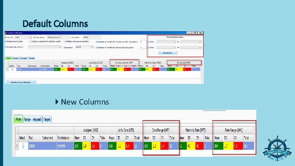 Default Columns 4 New Columns 