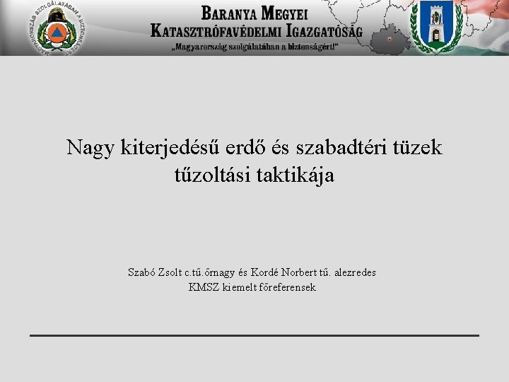 Nagy kiterjedésű erdő és szabadtéri tüzek tűzoltási taktikája Szabó Zsolt c. tű. őrnagy és