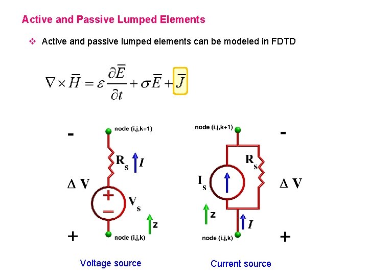 Active and Passive Lumped Elements v Active and passive lumped elements can be modeled